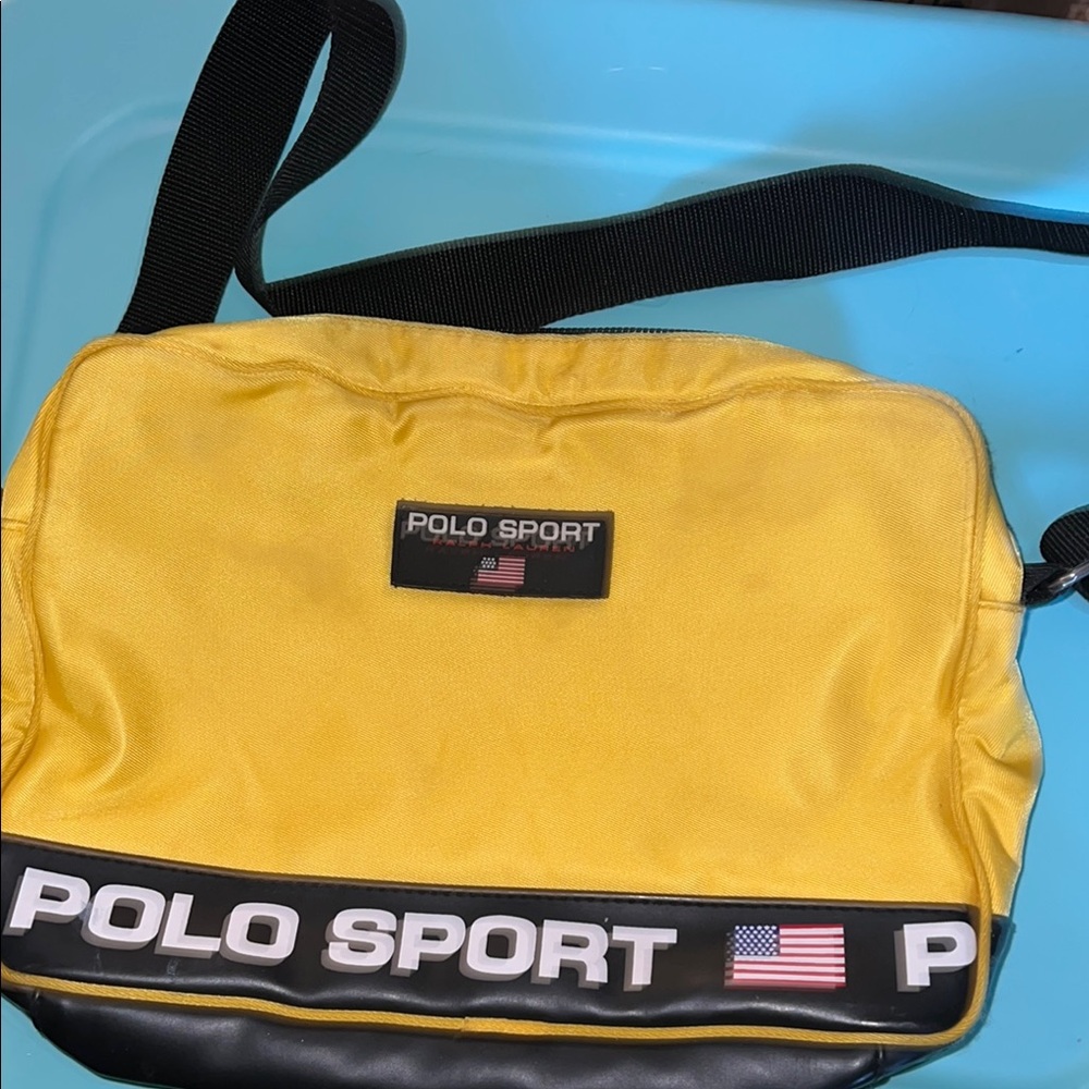Vintage 90s Y2K Polo by Ralph Lauren Yellow and Black Handbag